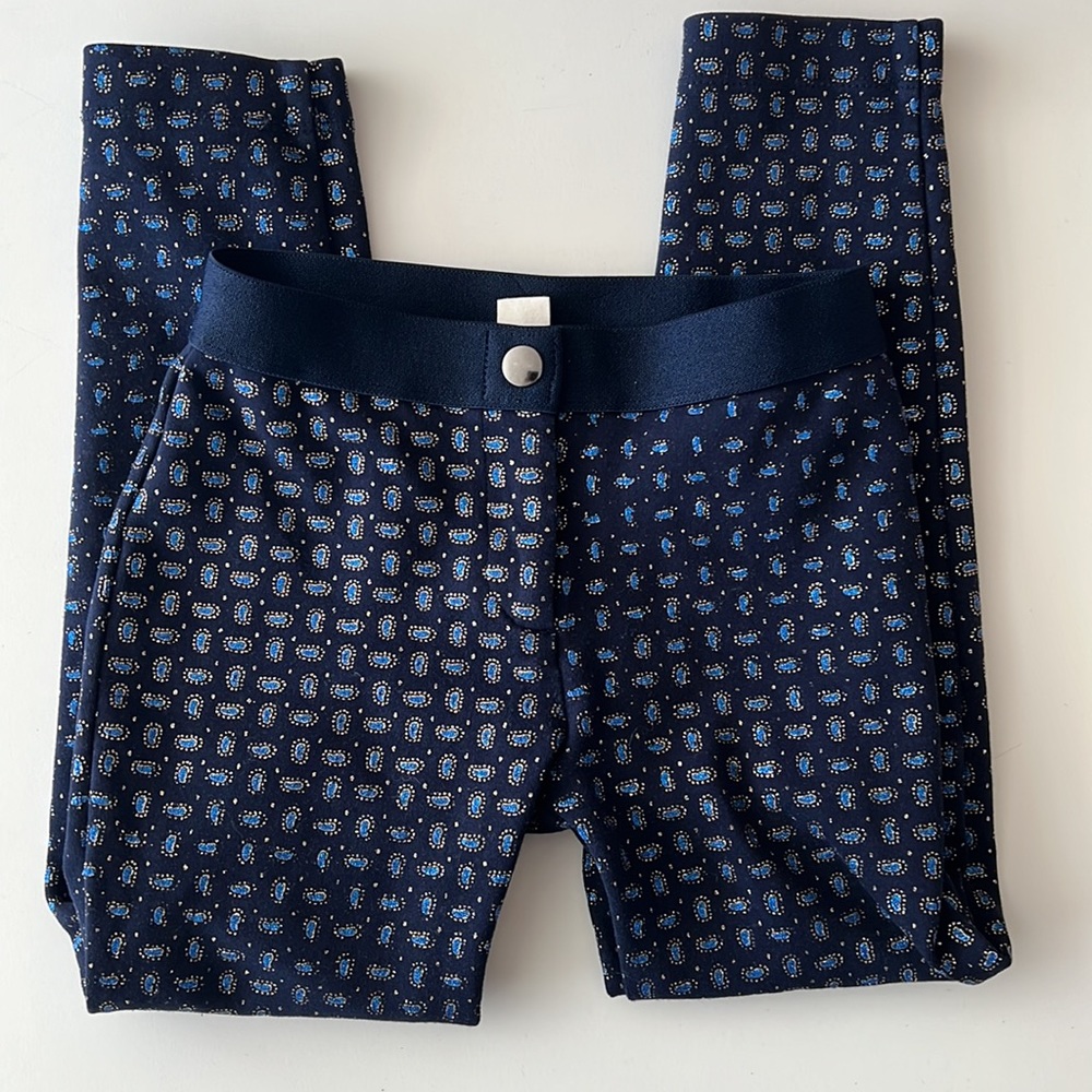 Crewcuts Girls Navy Glitter Sparkly Leggings Pants  Sz 7